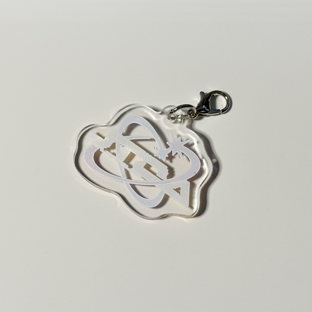 特典付きアスモツライ新作3点セット(ロゴチャーム,ロゴステッカー,ポストカード)