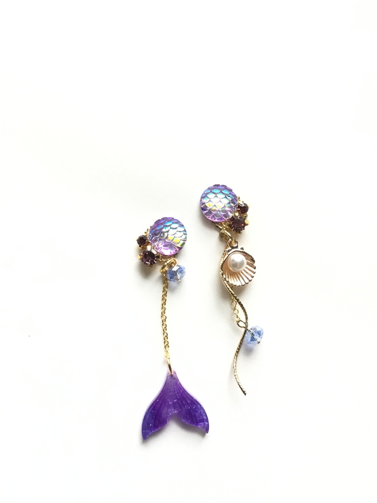 サヨナラ、人魚姫 (新)パープル (ピアス イヤリング) 【再販2】