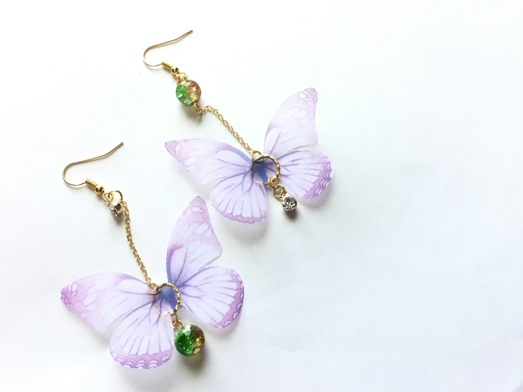 プシュケの翅 (パープル) 【ピアス イヤリング】新デザイン