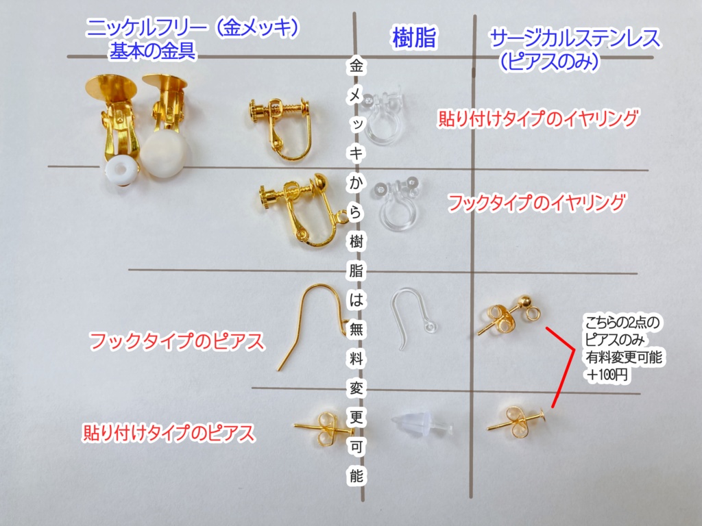 オルゴナイト風天然石アクセサリー(ピアス イヤリング)