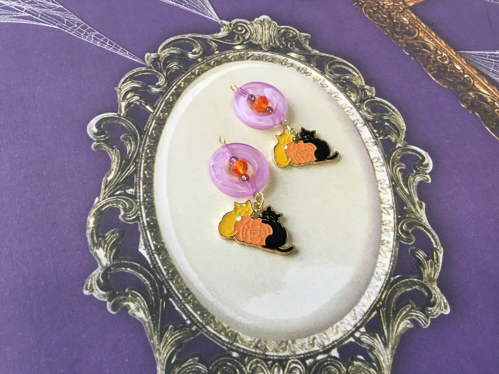 かぼちゃとねこちゃん (ピアス イヤリング)