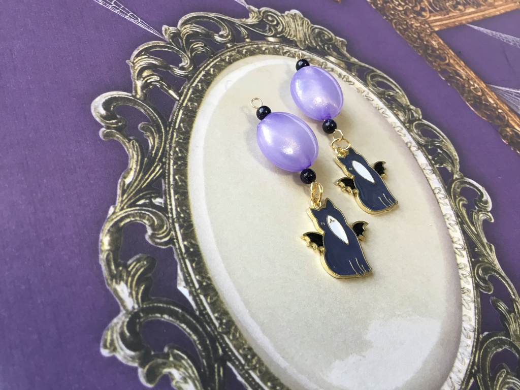 こうもりにゃん (ピアス イヤリング)