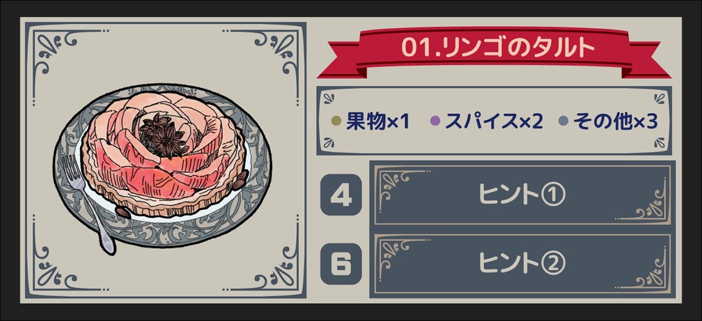 中世レシピパーティーゲーム【王とリンゴのタルト】