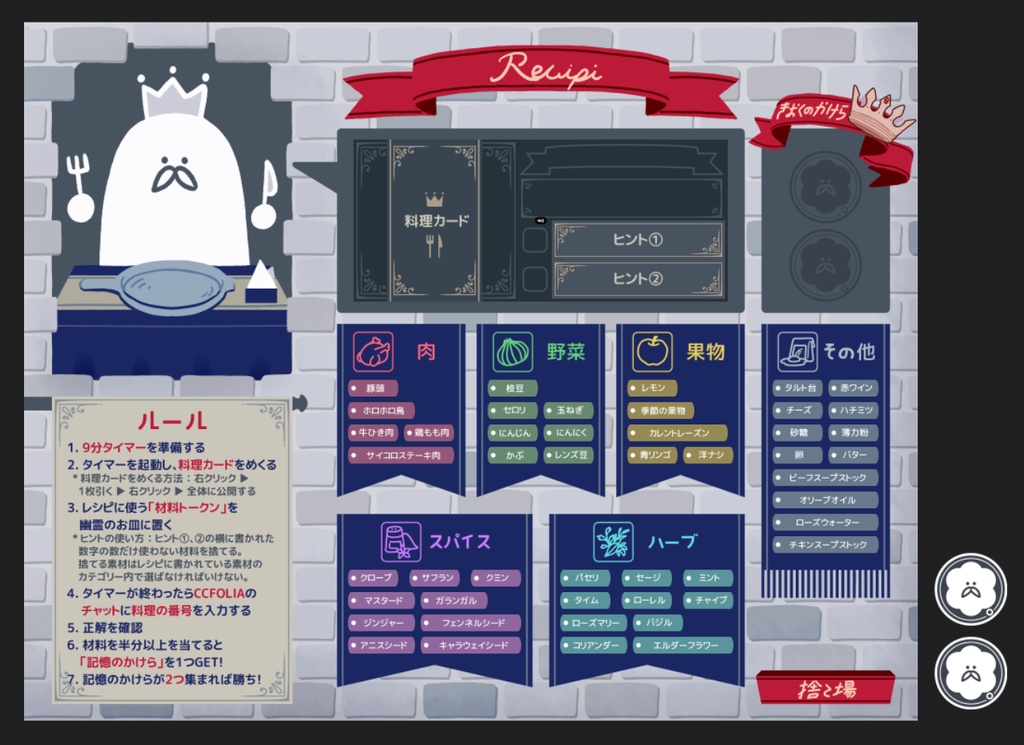 中世レシピパーティーゲーム【王とリンゴのタルト】