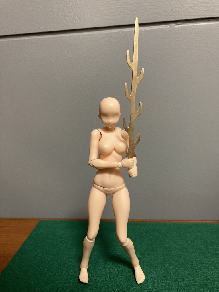 12/1 フィギュア用 金属製七支刀