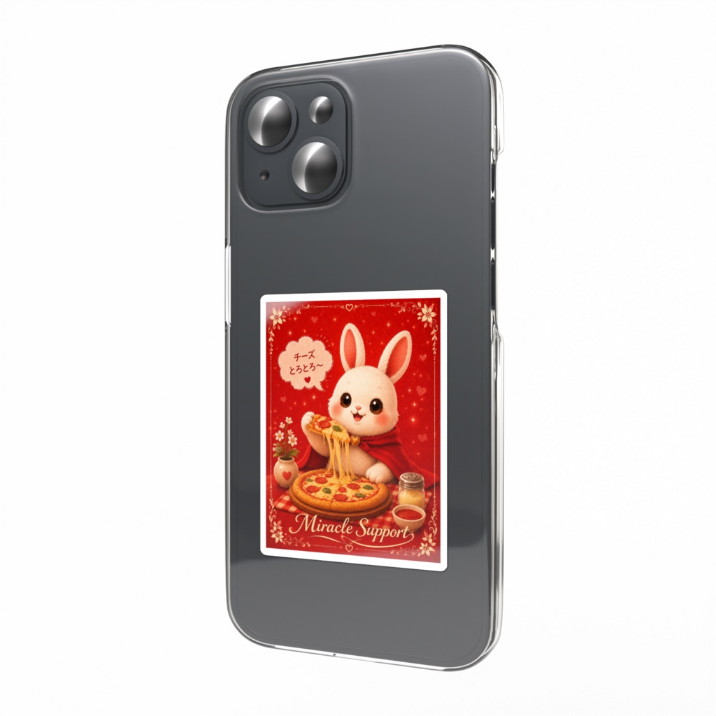 食いしん坊サポスマホステッカー(ピザ)
