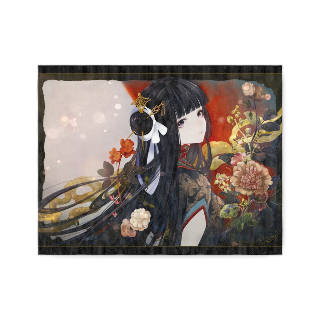 黒髪乙女のキャンバスプリント
