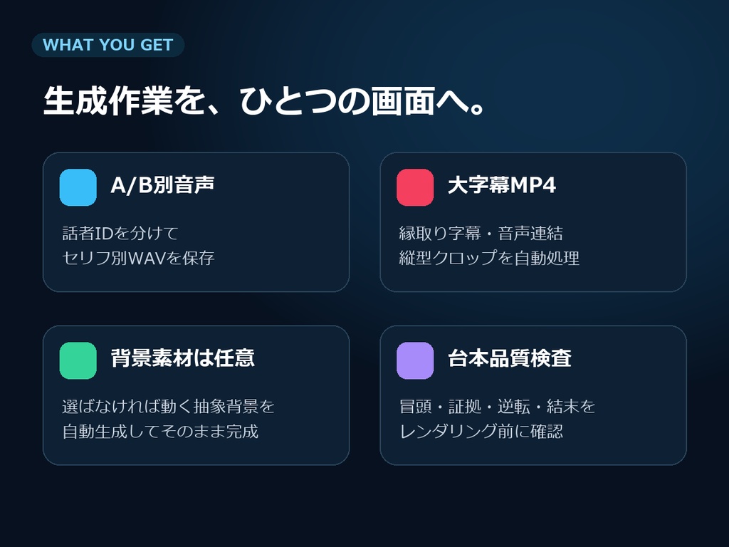 【無料・Windows】台本JSONからスカッと会話ショートを作成|動作確認Trial
