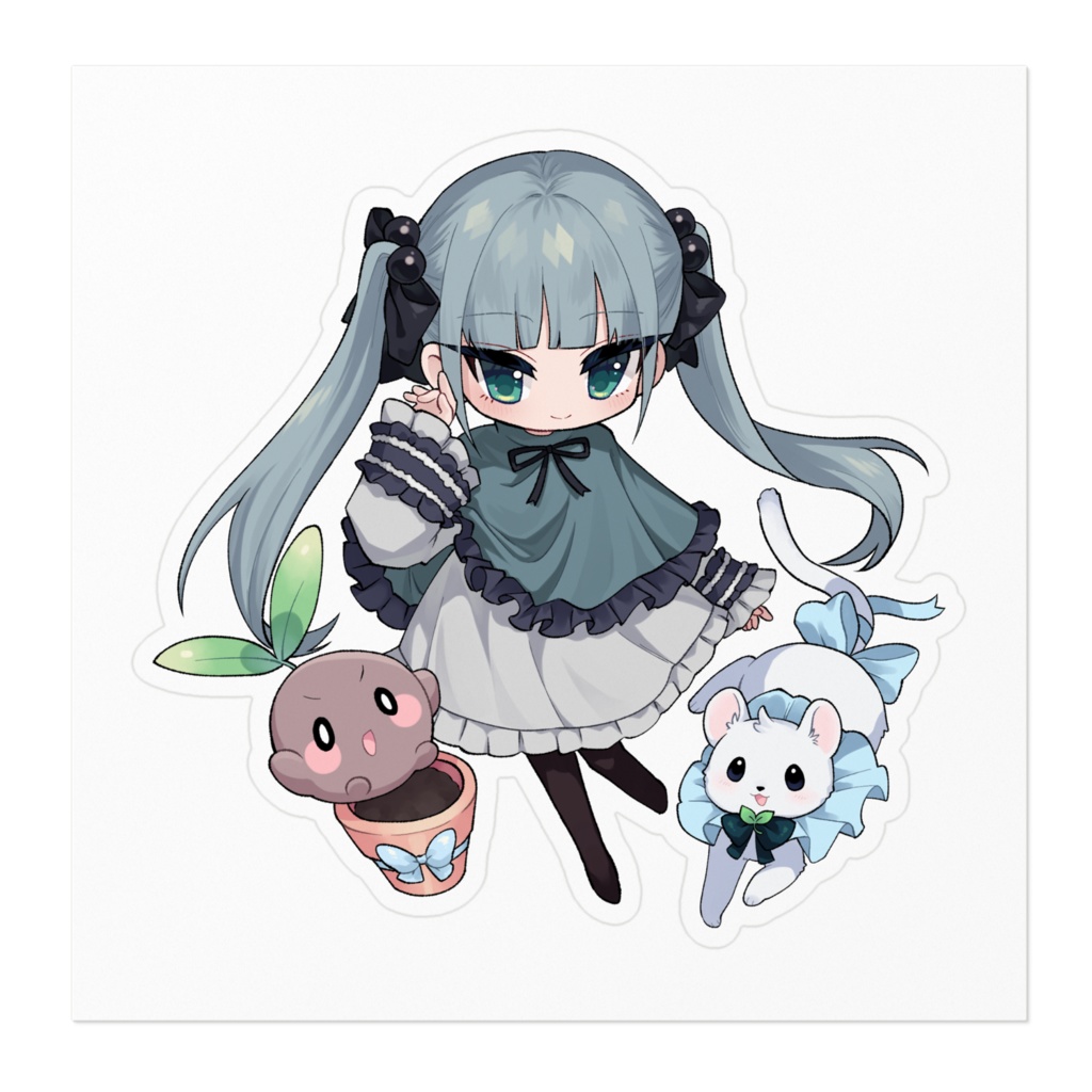 水白ふたば ステッカー