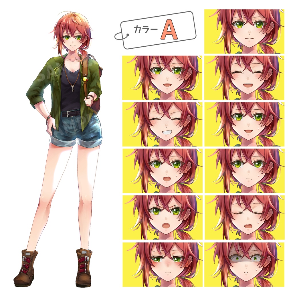 アクティブ系の女の子/表情11種