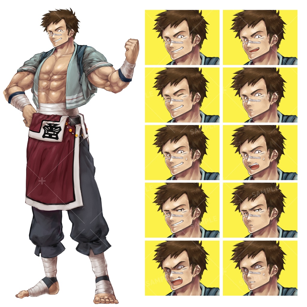 筋肉男(表情10種)