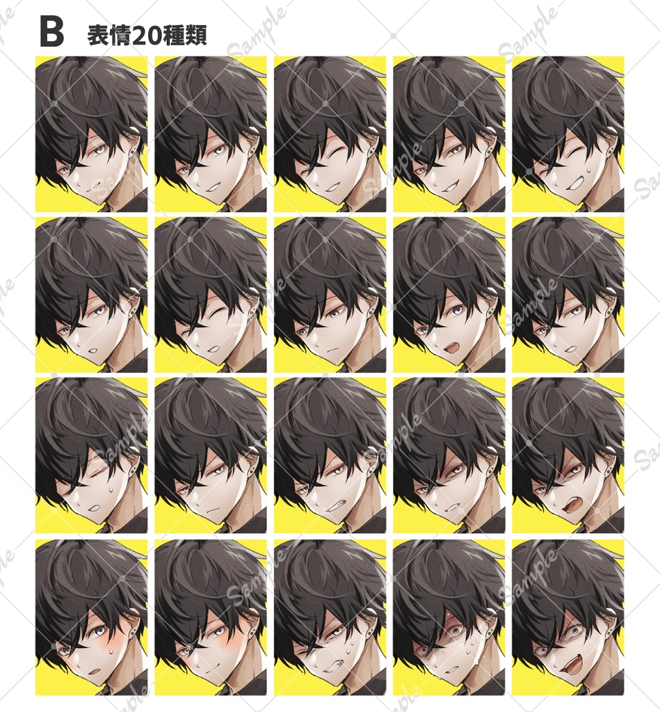 天使?の男性(羽・天使の輪セット/表情20種)