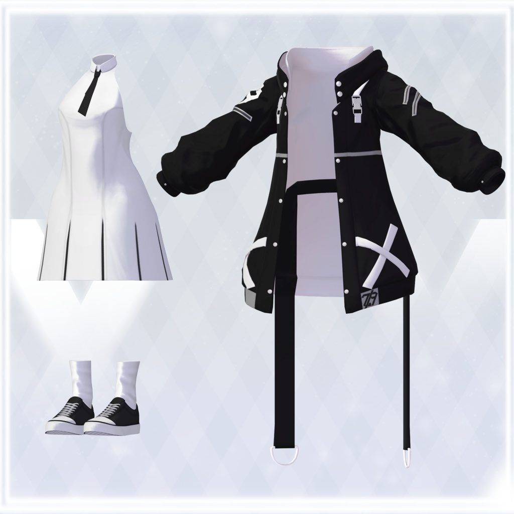 【8アバター対応】NOIR LINKS【VRChat向け衣装】