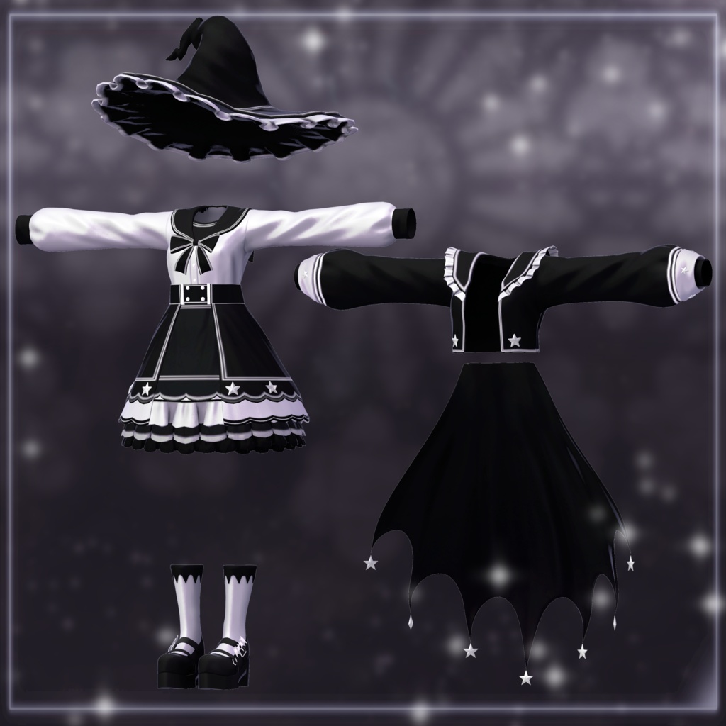 【8アバター&まめふれんず対応】StarlitWitch【VRChat向け衣装】