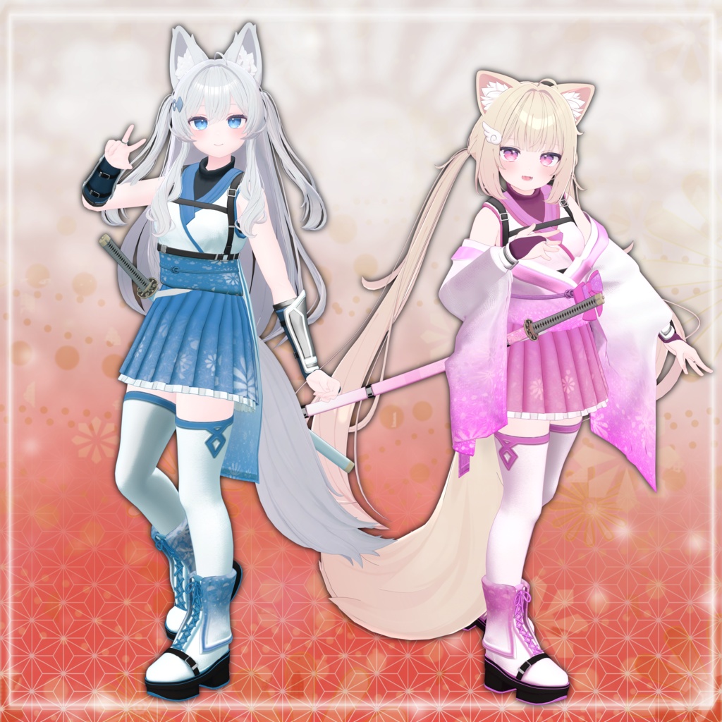 【発売記念セール中】【8アバター対応】-鉄火神楽-【VRChat向け衣装】