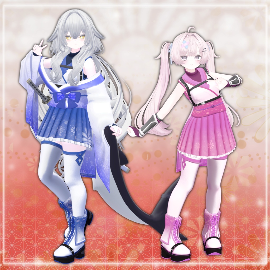 【発売記念セール中】【8アバター対応】-鉄火神楽-【VRChat向け衣装】