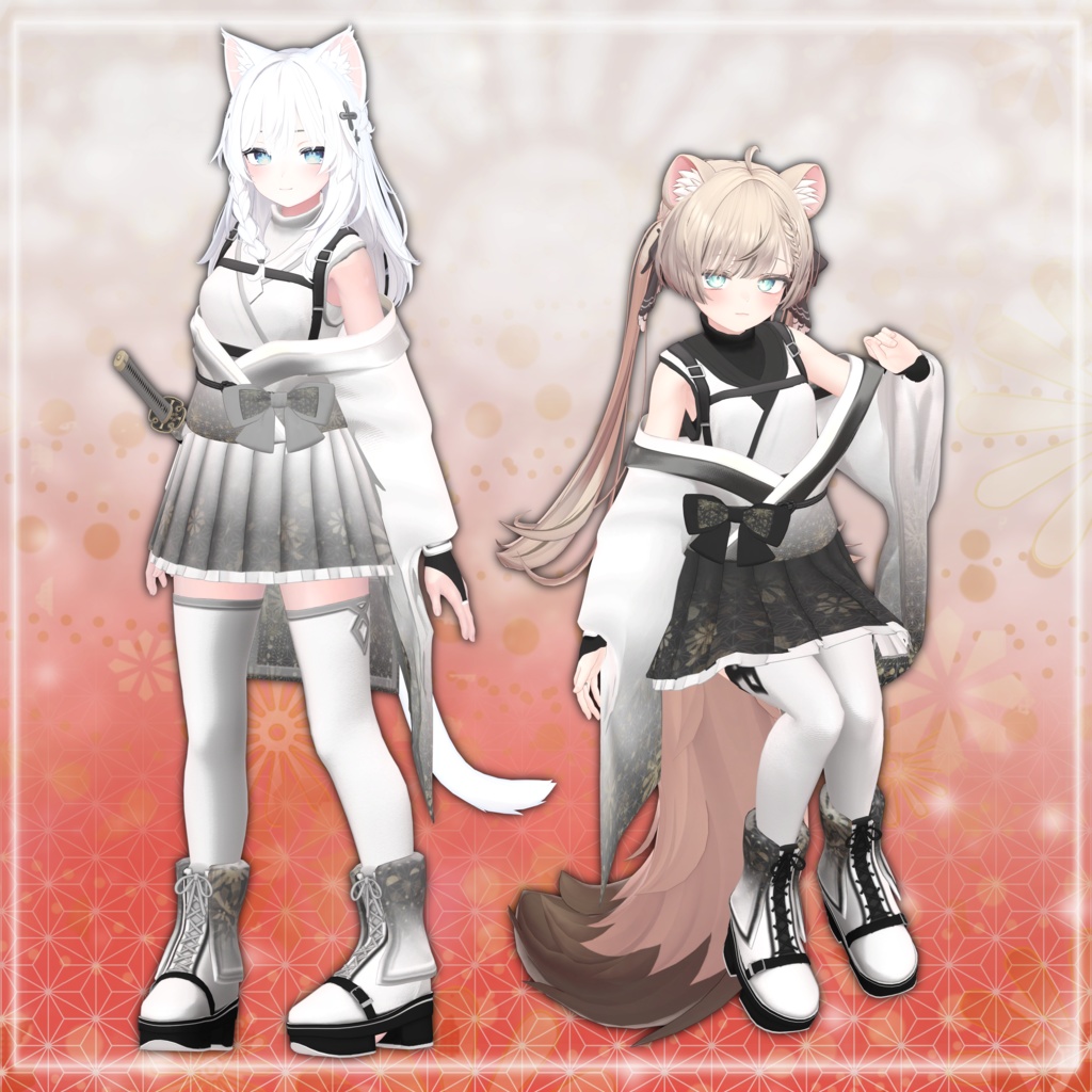 【発売記念セール中】【8アバター対応】-鉄火神楽-【VRChat向け衣装】