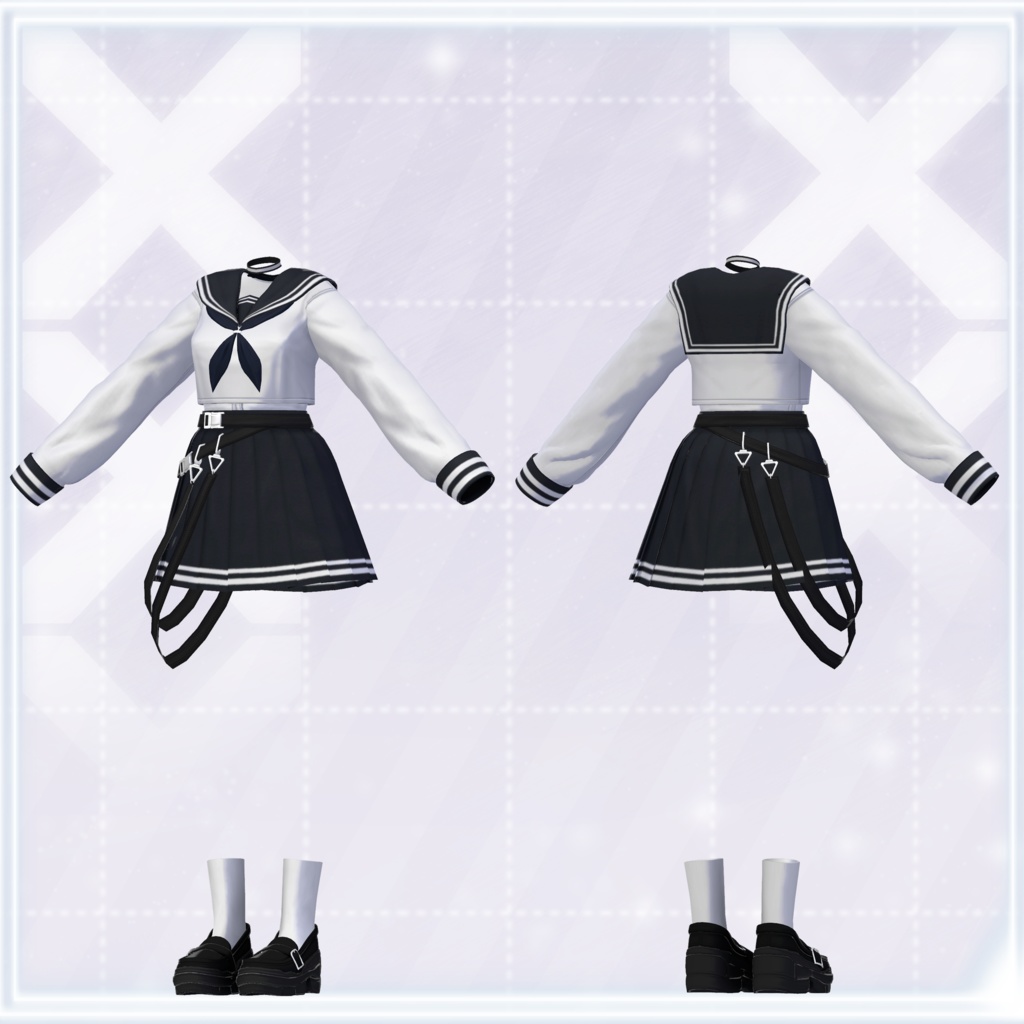 【8アバター対応】BackStreet Shirts/Sailor【VRChat向け衣装】