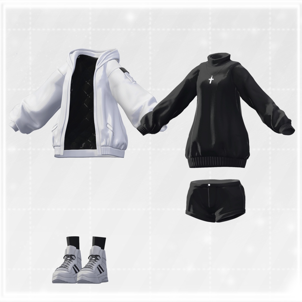 【発売記念セール】【10アバター対応】LayeredMonochrome【VRChat向け衣装】