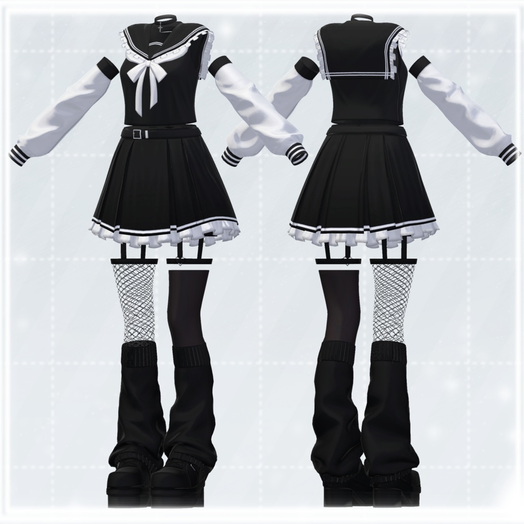 【発売記念セール中】【9アバター対応】PaleNightSailor【VRChat向け衣装】