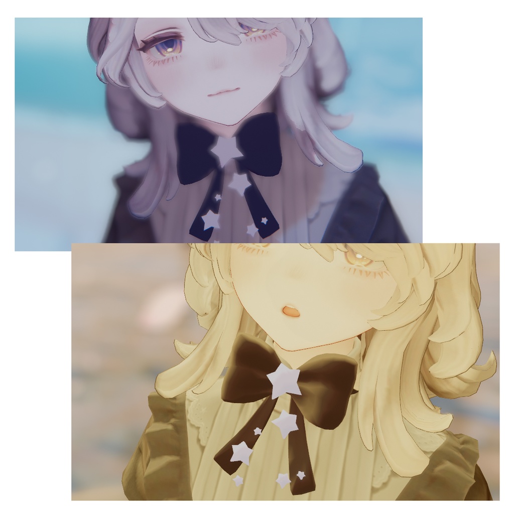 【SALE~4/6】星屑リボンアクセ【カラバリ自由☆VRChat想定】