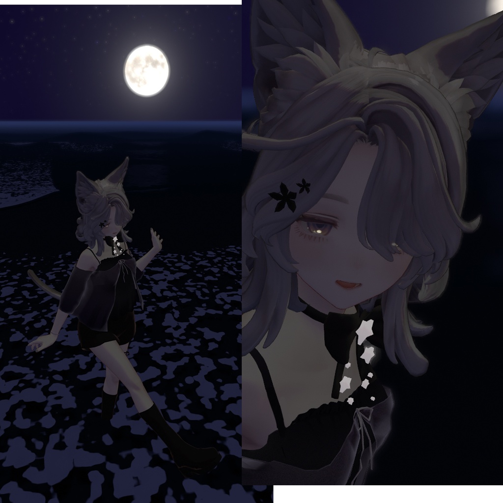 【SALE~4/6】星屑リボンアクセ【カラバリ自由☆VRChat想定】