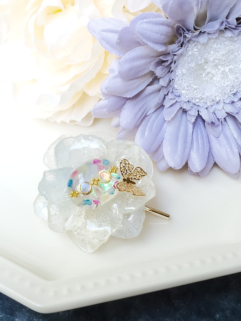 【ライリー】白うさぎ ポニーフック