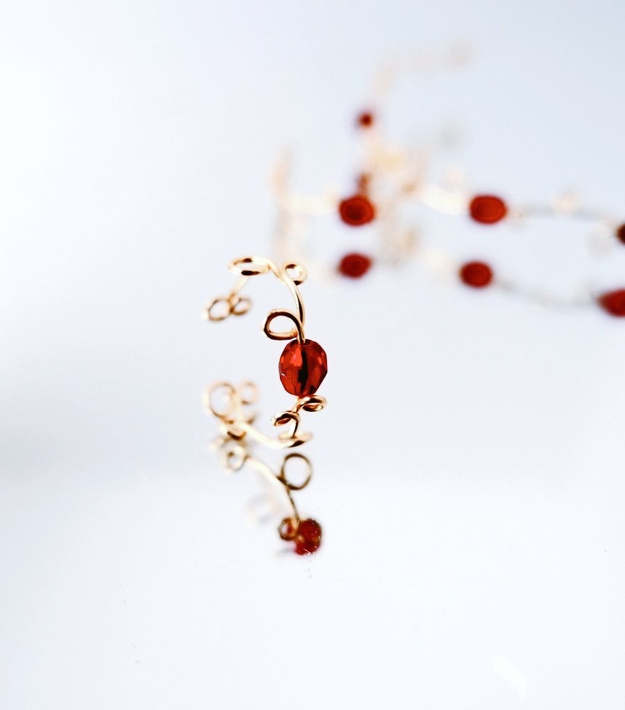 フリーサイズ 姫リンゴのブレスレットとリングのセット