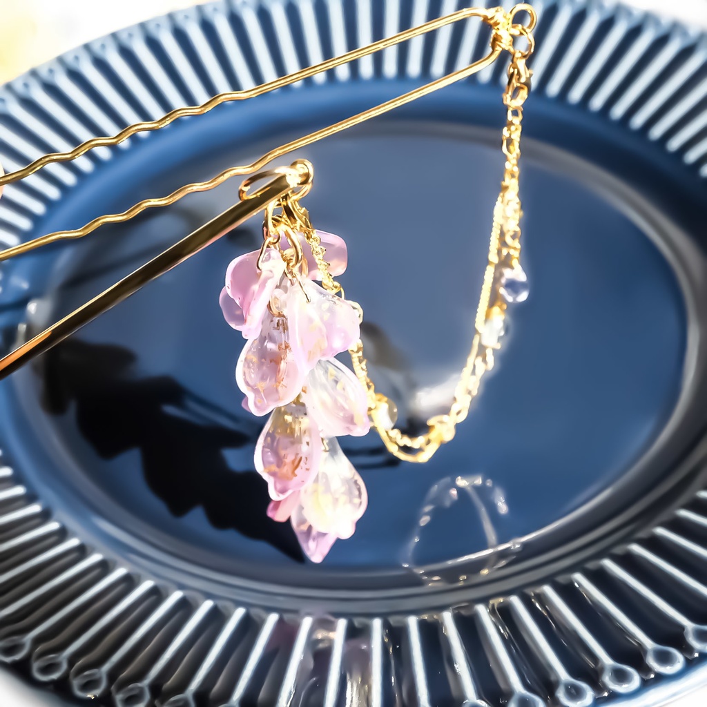 【3way】藤の花の簪とチャーム【限定1つ】