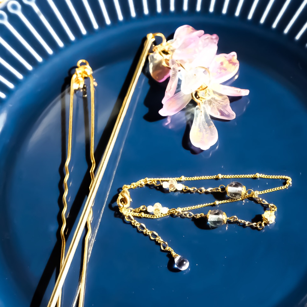 【3way】藤の花の簪とチャーム【限定1つ】