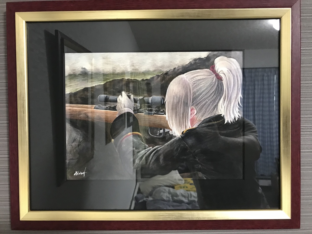 特別額装・水彩色鉛筆画①