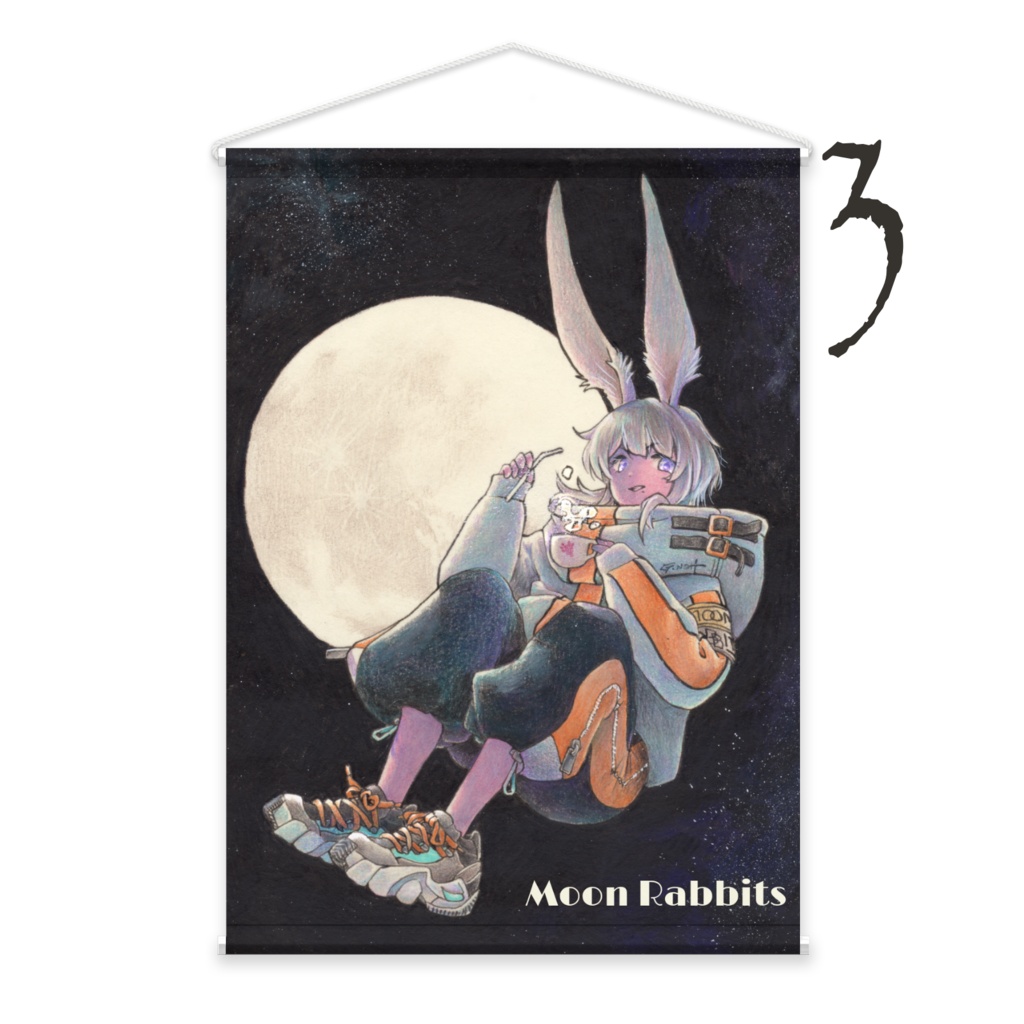 Moon Rabbits B2タペストリー