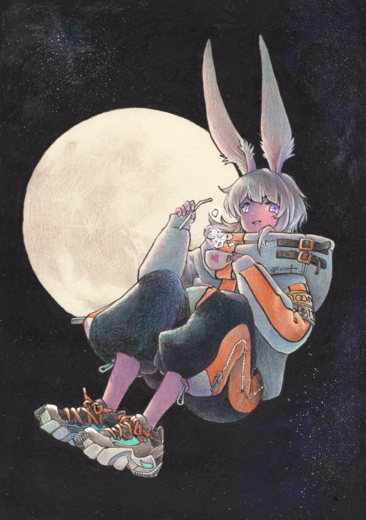 絵本 Moon Rabbits "FLY WE TO THE MOON ~月旅行"