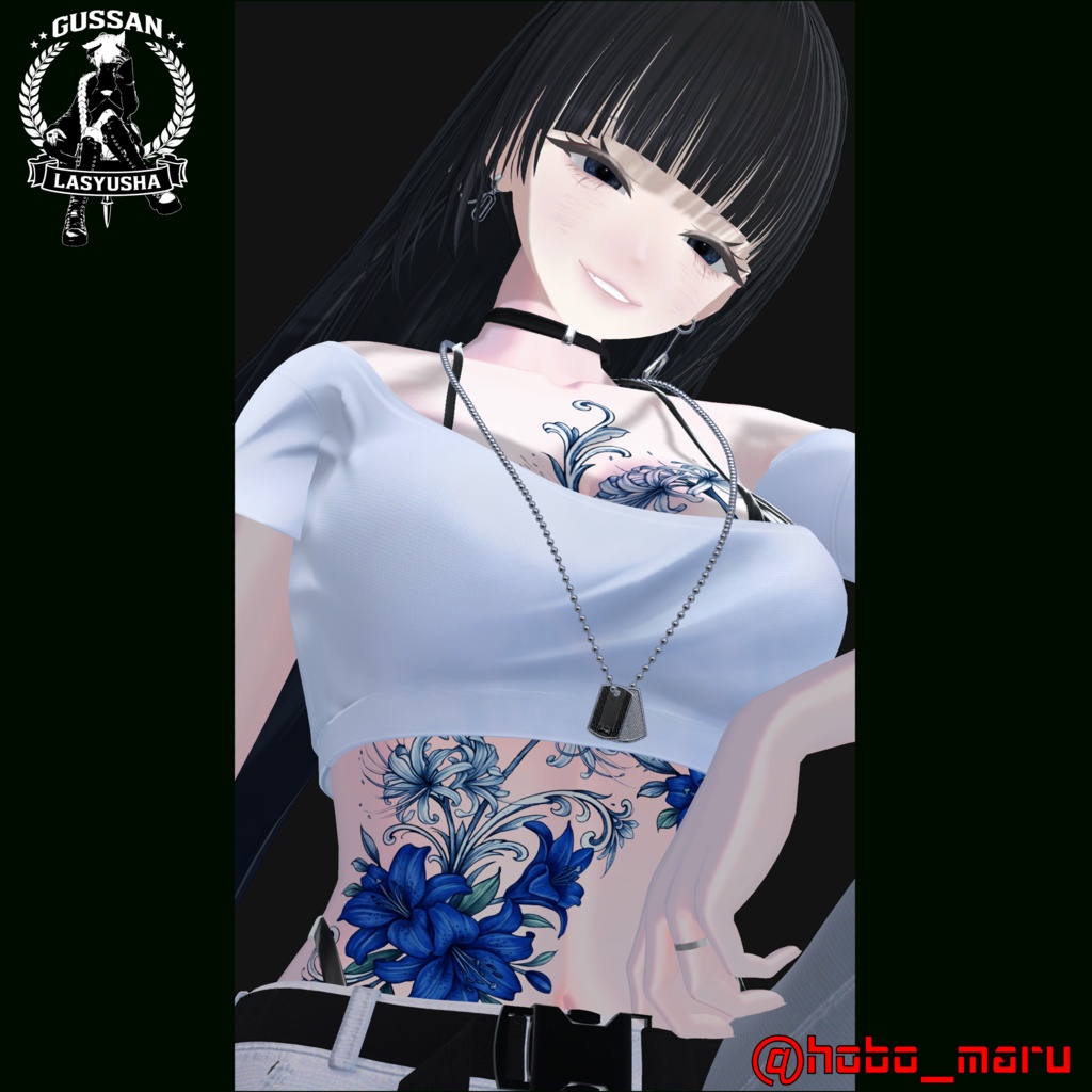 3日間セール価格6/17まで『蒼百合×彼岸花』 タトゥーデカール GSshop