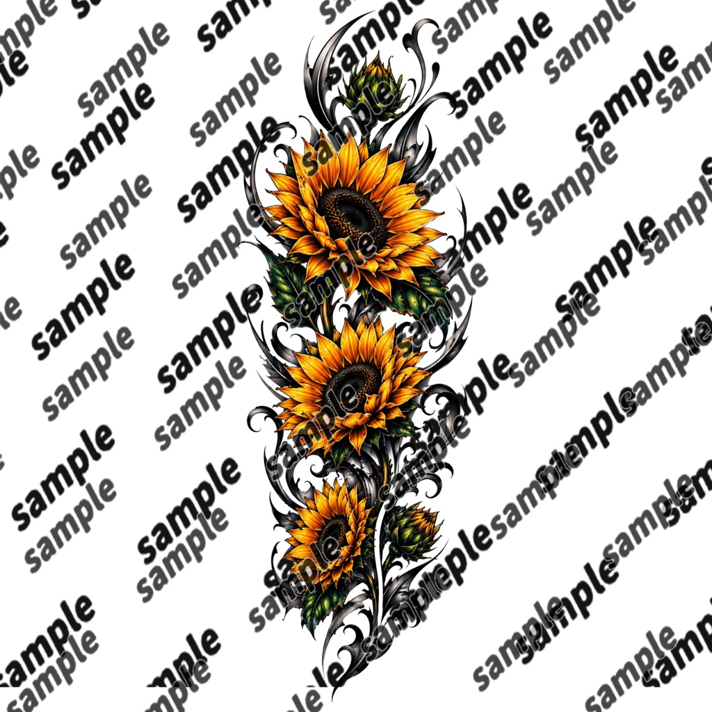 『San Flower』向日葵×トライバル タトゥーデカール GSshop