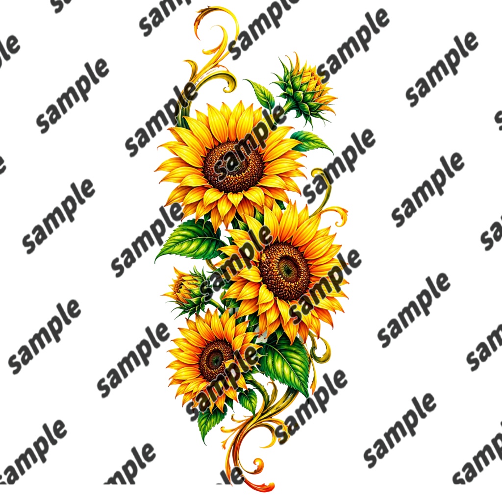 『San Flower』向日葵×トライバル タトゥーデカール GSshop
