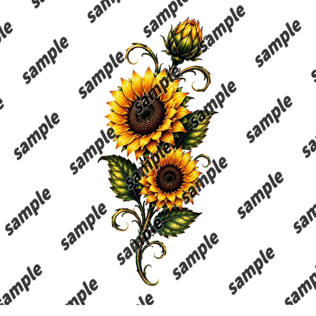 『San Flower』向日葵×トライバル タトゥーデカール GSshop