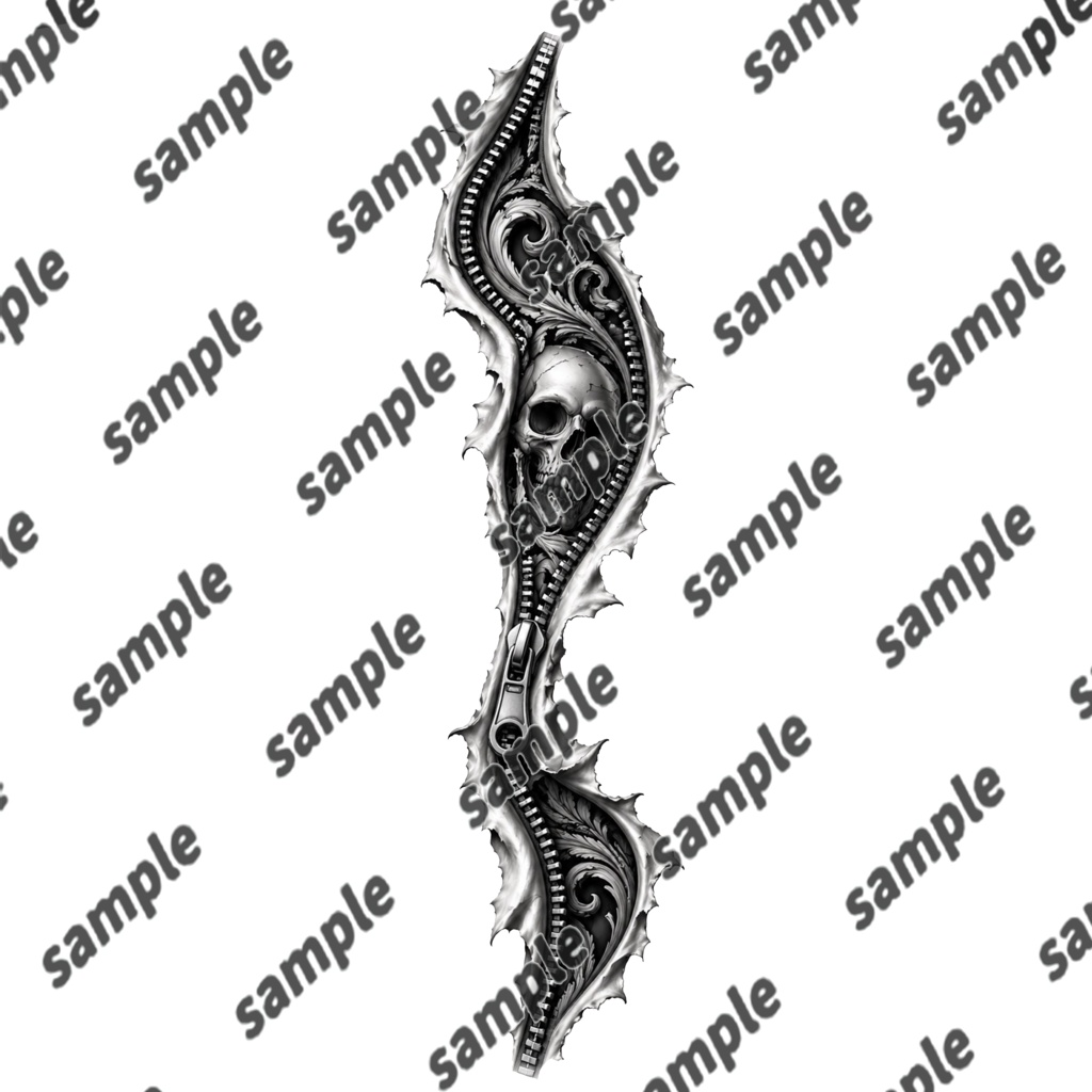 『Skull Zippar』タトゥーデカール GSshop