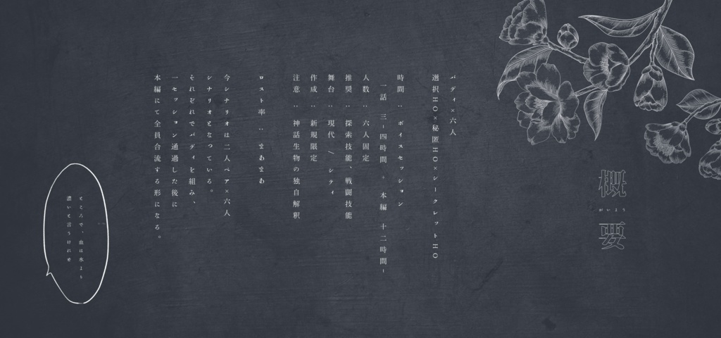 【CoCシナリオ】灰と甘露