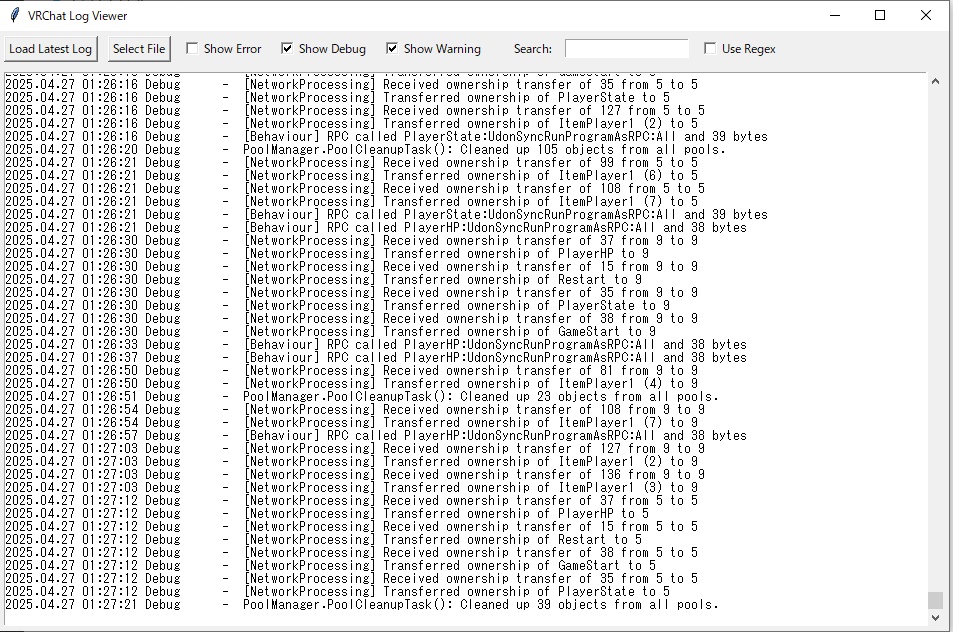 VRChat Log Viewer