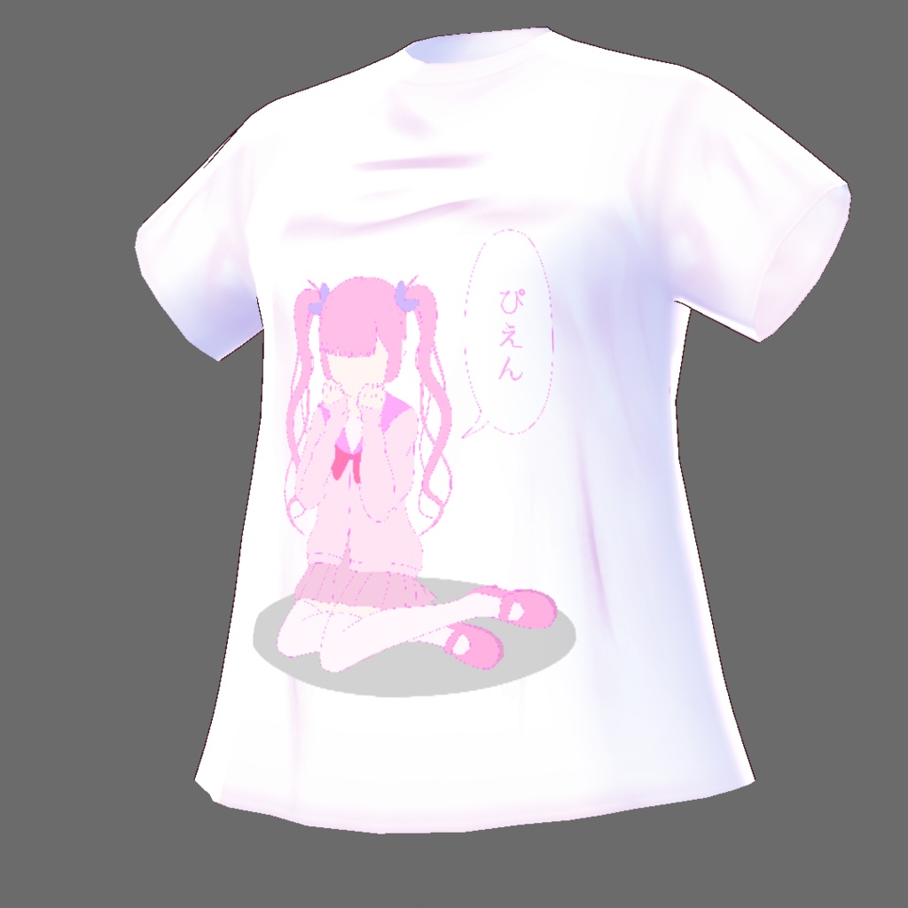 ピンクの女の子【VRoidStudioベータ版 Tシャツ用テクスチャ】