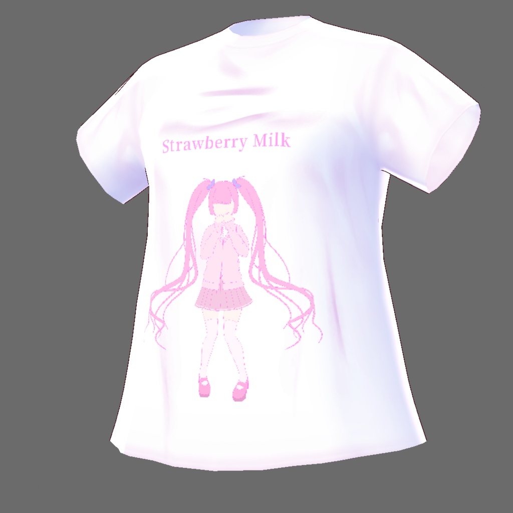 ピンクの女の子【VRoidStudioベータ版 Tシャツ用テクスチャ】