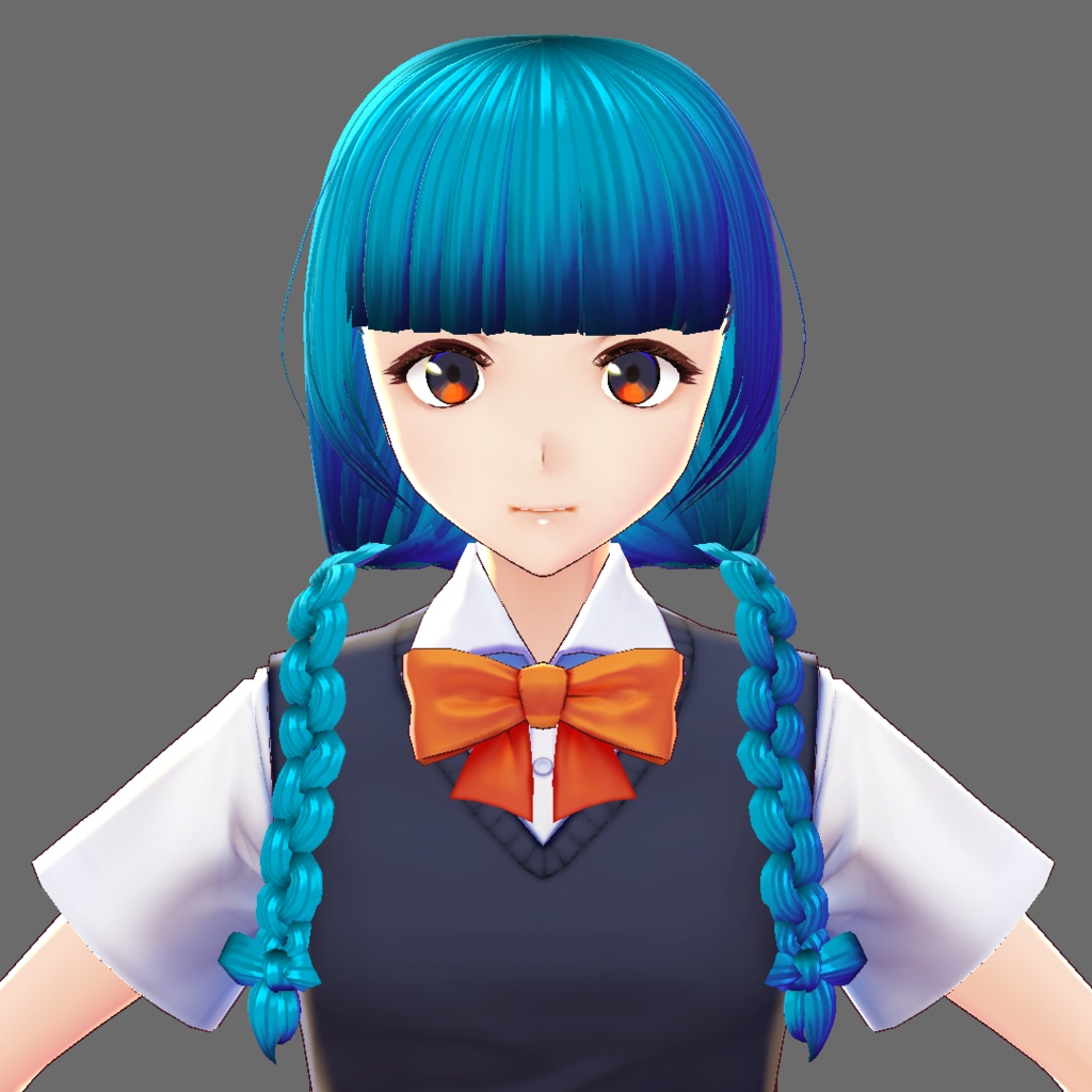 三つ編みおさげ【VRoidStudioベータ版 ヘアプリセット】