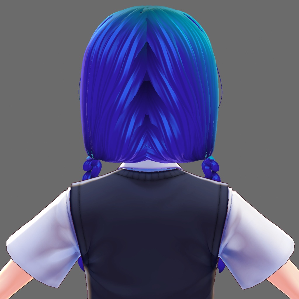 三つ編みおさげ【VRoidStudioベータ版 ヘアプリセット】