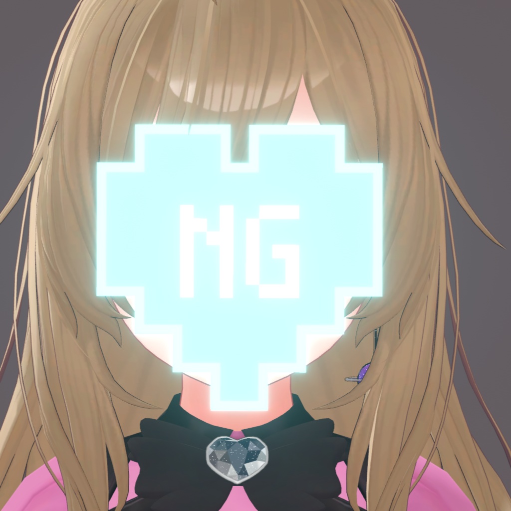 光る!量産系顔隠しハート