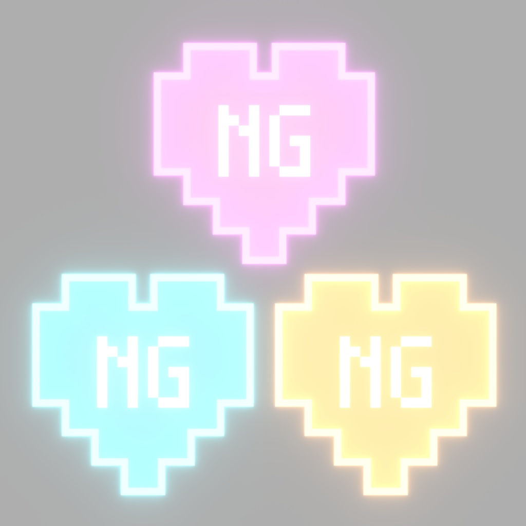 光る!量産系顔隠しハート