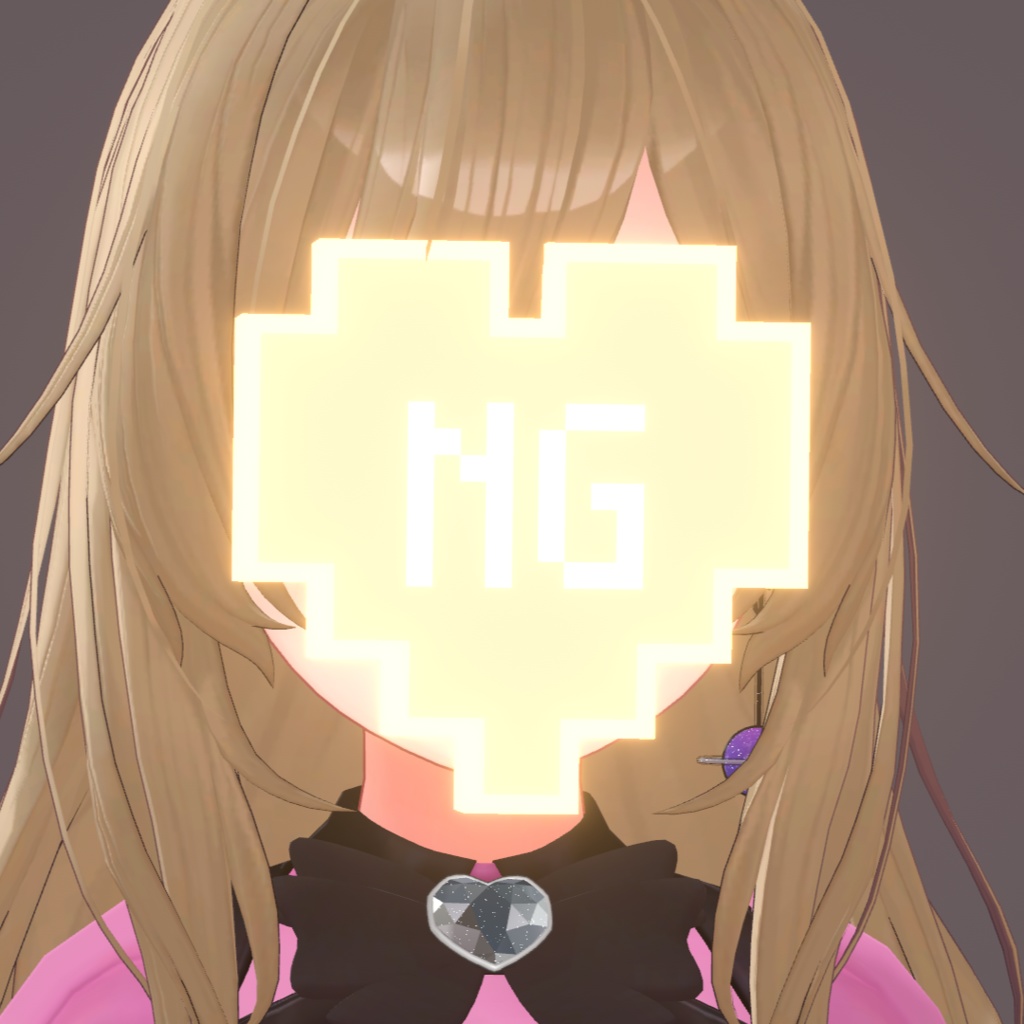 光る!量産系顔隠しハート