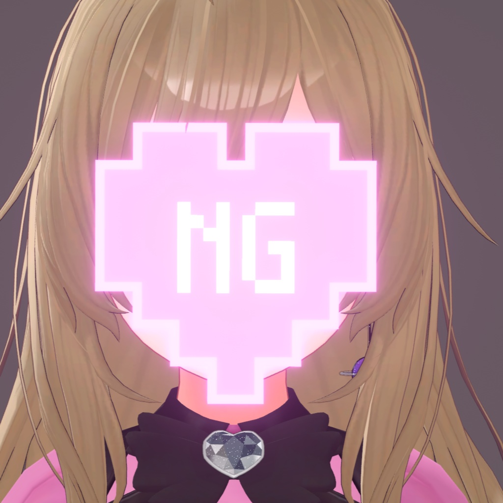 光る!量産系顔隠しハート