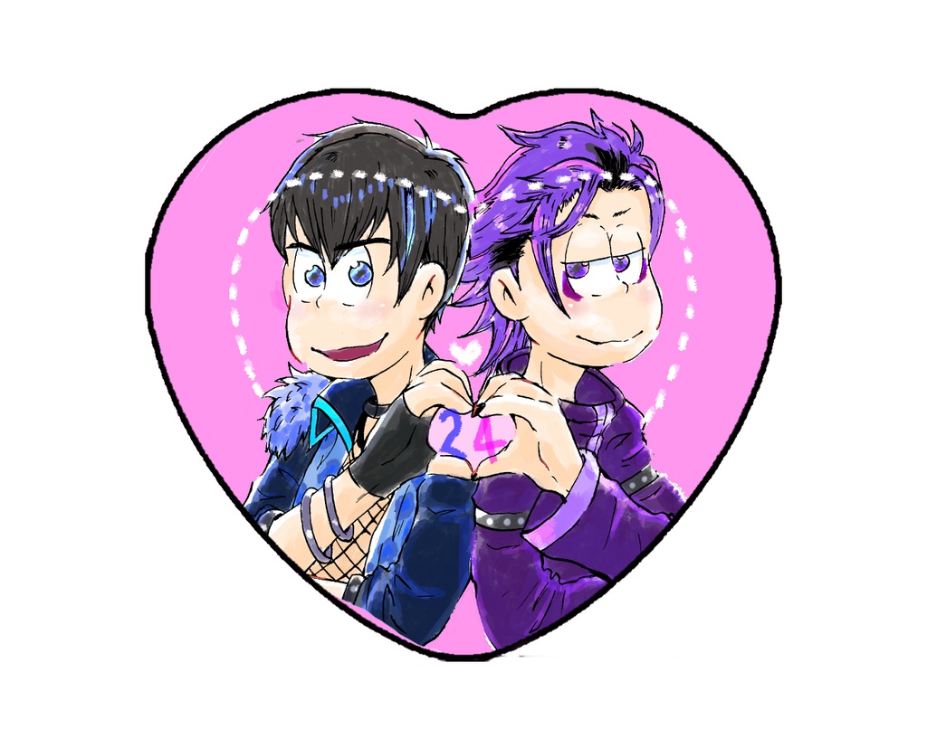 バンド松 架羅 壱 色松 ハート缶バッジ - HOKKE SHOP - BOOTH