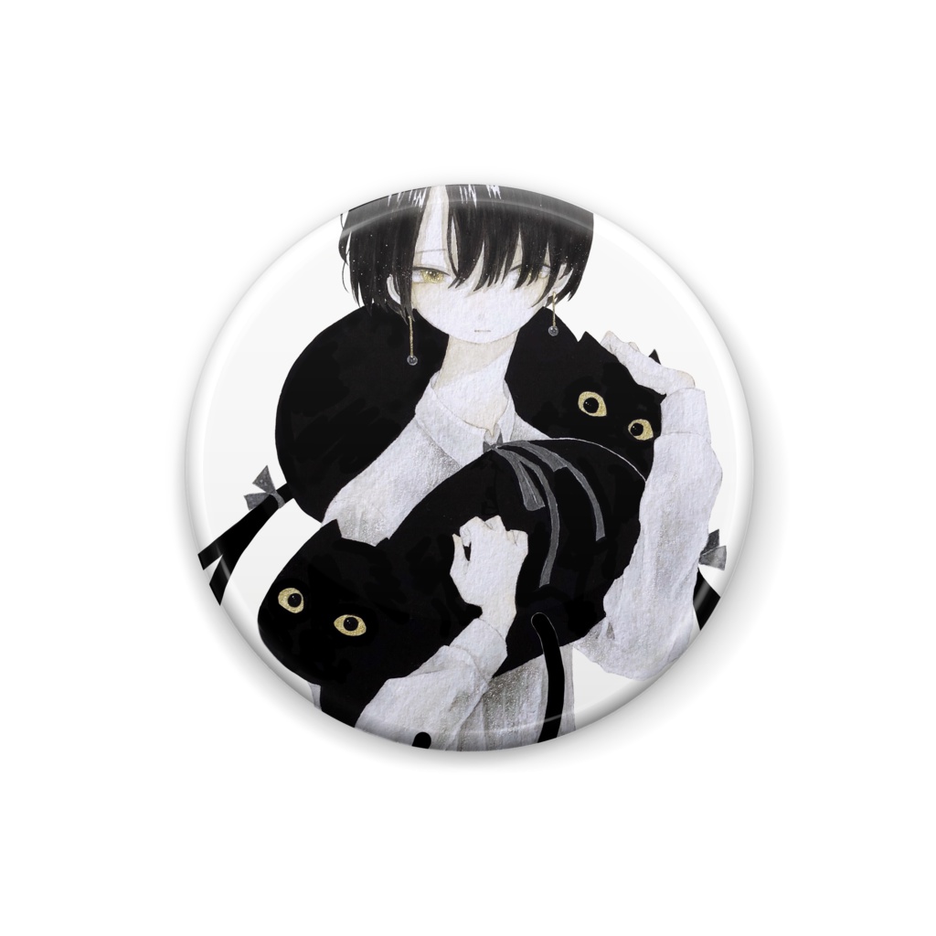 缶バッジ「黒猫」